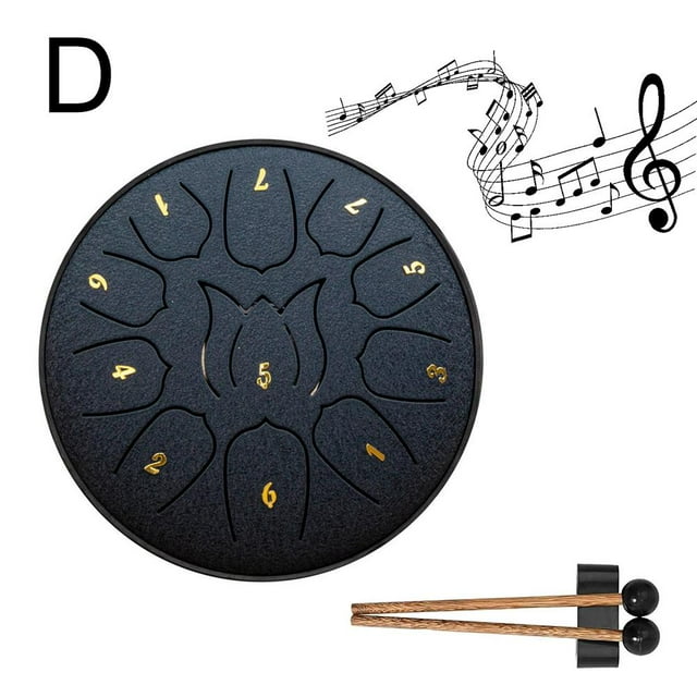 6 Inch 11 Tone Steel Tongue Drum Hand Pan Drum Drumstick Percussion Instrum