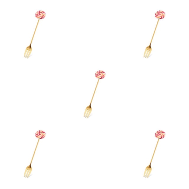 Transemion 1/2/3/5 Cartoon Adorable Restaurant Hotel Tableware Portable Washable Stainless Steel Stirring Mixing Dinnerware Cake Flatware Candy Fork Brown 5PCS