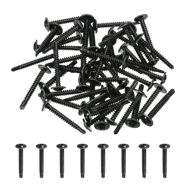 Uxcell 60Pcs ST4.2 x 32mm Pan Head Self Tapping Screws for Metal, White, Silver