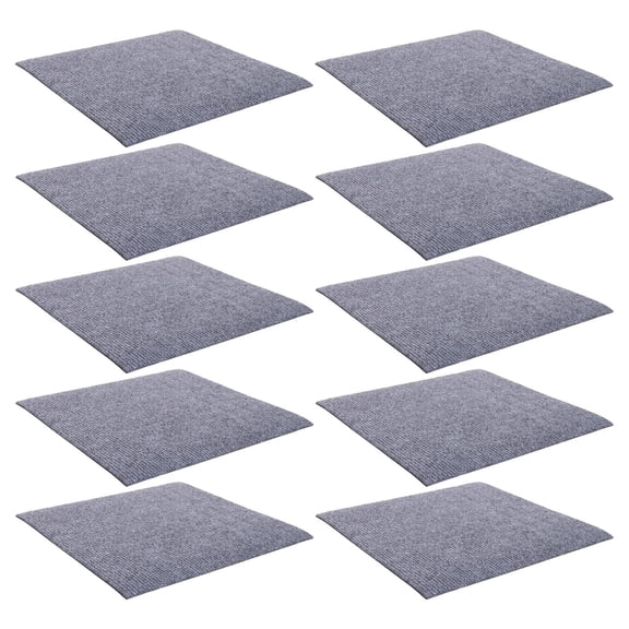 LOLIPPYY 10Pcs Heavy Duty Peel and Stick Carpet Tiles Dark Grey for Indoor Flooring