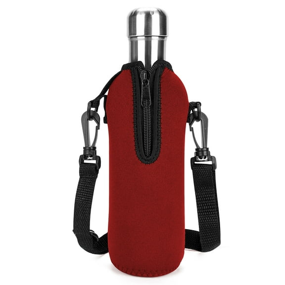 Linkidea Neoprene Water Bottle Carrier with Strap Compatible with S ORIGINAL, Koodee, MIRA 17oz Cola Shaped Bottle, Insulated Waterbottle Sling Bag Holder with Shoulder Strap, Red