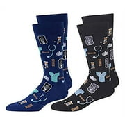 Hot Sox Mens Basics Collection Medical Sock, HM100508, 10-13, Black (Pack of 2) 2 Black