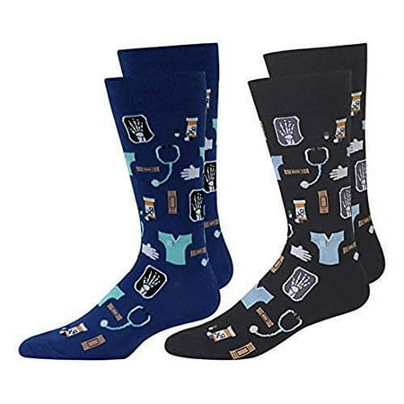 Hot Sox Mens Basics Collection Medical Sock, HM100508, 10-13, Black (Pack of 2) 2 Black