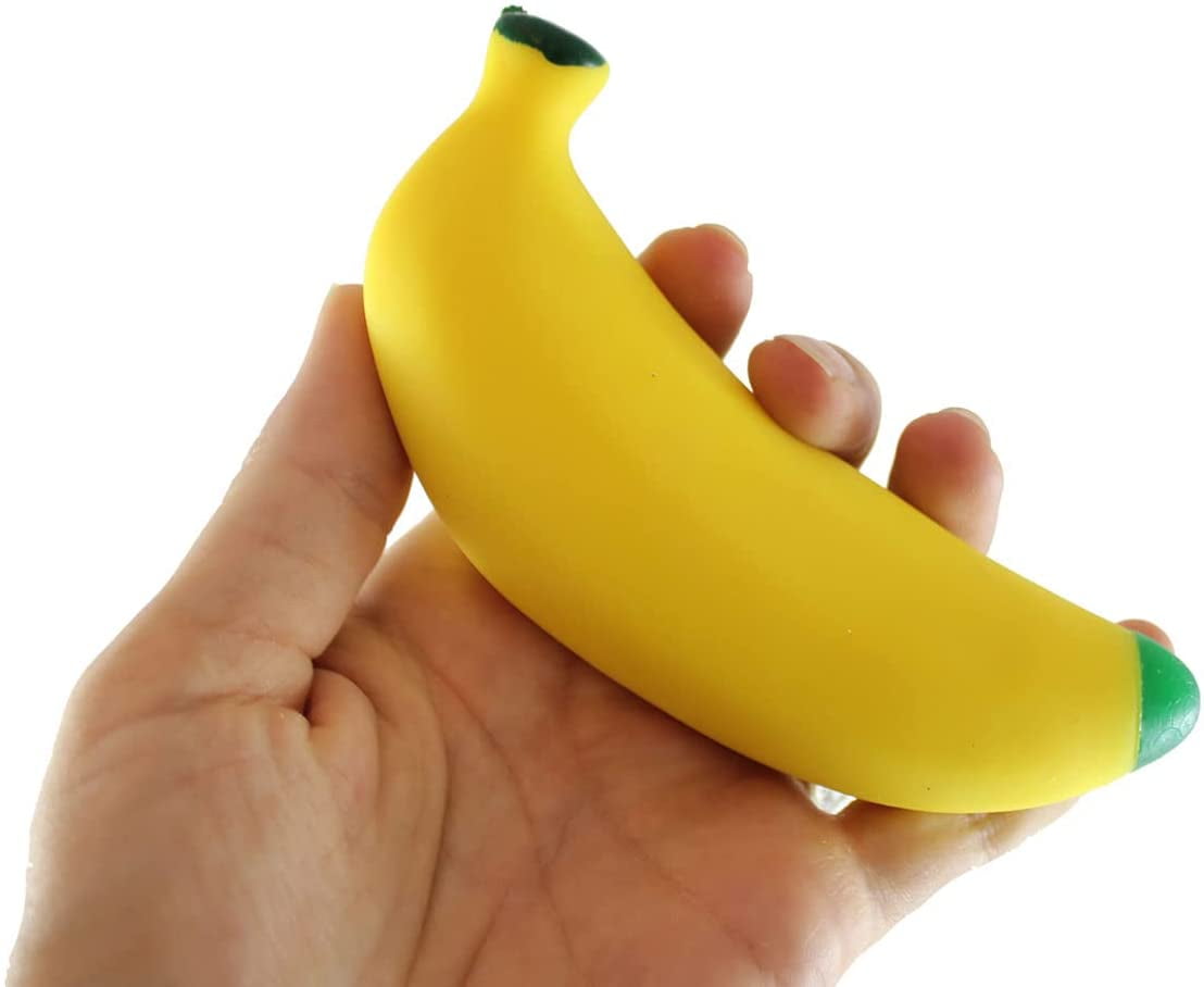 1 Realistic Stretchy Banana Squeeze Fidget Toy ADHD Special N Stress Sensory 