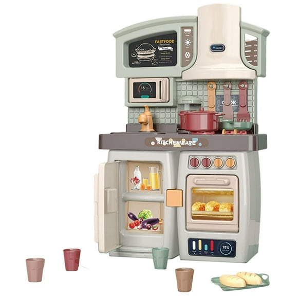 Juego de cocina para niños, electrodomésticos educativos, juego de cocina para cumpleaños Verde