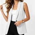 thumbnail image 5 of Double Breasted Linen Blazer For Women, Long Sleeve Breathable Work Jacket, Casual Plain Pocket Blazer, Business Casual Street Style White XL, 5 of 7