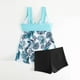 thumbnail image 4 of Trajes de baño Amzcrzy Tankini para mujer, trajes de baño, trajes de baño, bikini para mujer, traje de baño dividido con estampado grande, falda de bikini, traje de baño dividido, azul claro, S, 4 of 6