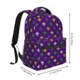 thumbnail image 4 of Hirioo Purple Mardi Gras Print Laptop Backpack Lightweight Casual Travel Daypack for College Workplace Travel, 4 of 5