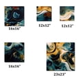 thumbnail image 4 of Designart "Marble Liquid Ink Blue and Yellow I" Abstract Marble Metal Wall Art Set, 4 of 5