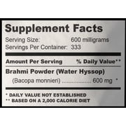 Henna Cosmetics Brahmi Powder Herbal Supplement Raw 200 Grams (7.05 oz)