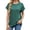 M658 Dark Green, variant on Tfken Women Tshirts For Summer Solid Color Short Sleeve Crew Neck Tops Trendy Daily Wear Female Comfortable Shirts Brown