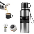 thumbnail image 1 of Botella de agua con aislamiento de boca ancha de acero inoxidable a prueba de fugas de doble pared, vaso de té con infusor, taza, tapa; termos inteligentes café caliente; frasco térmico para bebidas, 1 of 3