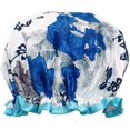 thumbnail image 1 of ORUYROP Allylew Réutilisables Chapeaux de Douche Imperméables pour les Femmes pour les Cheveux Longs, Bleu Floral, 1 of 4