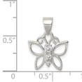 thumbnail image 3 of Silver Cubic Zirconia Butterfly Charm Pendant, 3 of 4