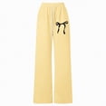 thumbnail image 4 of Ccpelsie Baggy Sweatpants for Girls Spring Wide Straight Leg Loose Fit Casual Pants Elastic High Waist Drawstring Lounge Joggers(Yellow,13-14 Years), 4 of 4
