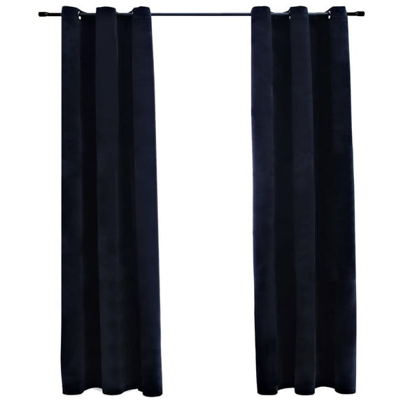 vidaXL Curtains 2 Pcs Roller Blackout Curtains Window Blinds with Rings Velvet