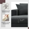 thumbnail image 5 of Euroco 100" Modern L-shaped Sofa 4-seat Sectional Sofa with 2 Pillows, Convertible Ottoman for Living Room, Apartment, Office, Black, 5 of 8