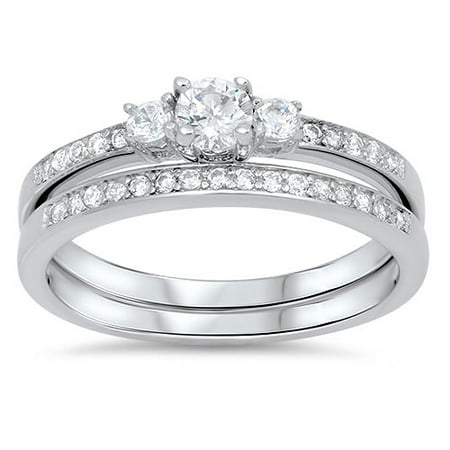 Royal Design 925 Sterling Silver Wedding Ring Sets Walmart Com