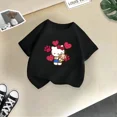thumbnail image 5 of Linda camiseta de algodón de Hello Kitty para niña, ropa de Sanrio, moda de verano, camiseta de cuello redondo informal y cómoda con dibujos animados para niña, 5 of 5