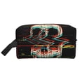 thumbnail image 2 of Uemuo Glitch Screaming Skull Pattern Portable Toiletry Bags with Handle, Waterproof travel Make up Bags for Women, Large Capacity Travel Cosmetic Bags, 2 of 9