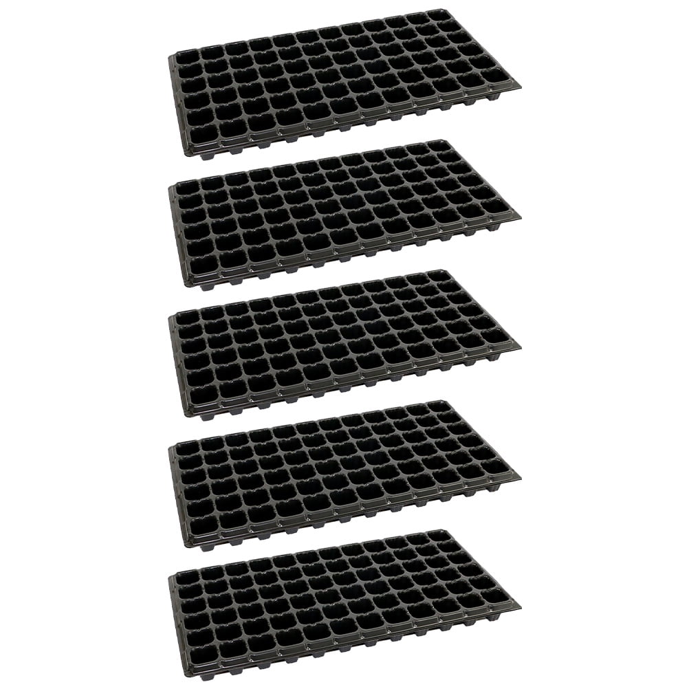 LABSERRON 15Pcs Starter Planting Tray with Drain Hole Black PVC 72 Cells for Gardening Use