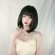 thumbnail image 3 of Peluca de mujer de pelo corto estilo coreano con flequillo al aire, peluca de cara esponjosa y cabeza bobo, 3 of 4