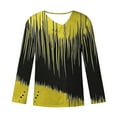 thumbnail image 4 of Sakmal Womens Tops Fashion Yellow Button Down Shirts Graphic Long Sleeve Collared Shirts for Women, 4 of 5