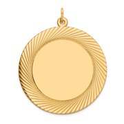 KAZI LUXURY 14k Etched Design .027 Gauge Circular Engravable Disc Charm