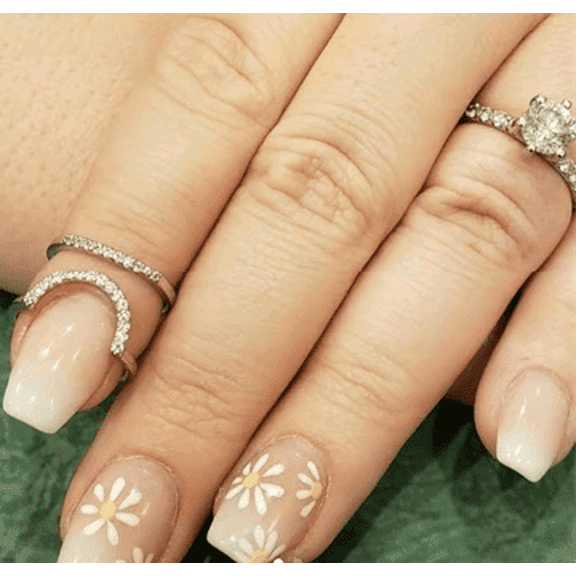 Rhinestone Nail Cuff Ring
