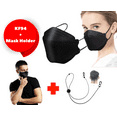 thumbnail image 2 of 3D 50pcs Individually Wrapped Black Disposable Face Masks Face Mask Disposable Masks with Lanyard for kids Mask to Protect Ears Mask Lanyards for Adults, 2 of 8