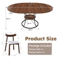 thumbnail image 2 of Alvantor Extendable Round Dining Table Set for 4-6 People with 4 Solid Wood Chairs, Modern Wood Farmhouse Table with Storage Shelf & Metal Base Perfect for Small Space Walnut, 2 of 8