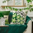 thumbnail image 3 of Sm:)e Saint Patricks Day Pillow Covers Set of 4, 18x18Inch Lucky Charm Polka Dot Shamrock Outdoor Cushion Case for Sofa Couch, 3 of 6