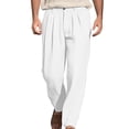 thumbnail image 1 of FOCUSNORM Men’s Wide Leg Pants Drawstring Mid Waist Pleated Front Long Pants Casual Beach Pants, 1 of 8