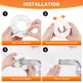 thumbnail image 4 of Uxcell 4Pack ABS Redonda Autoadhesiva Pared Brida Dividida, 22mm ID 66mm OD Cubierta de Tubería Blanca, 4 of 6