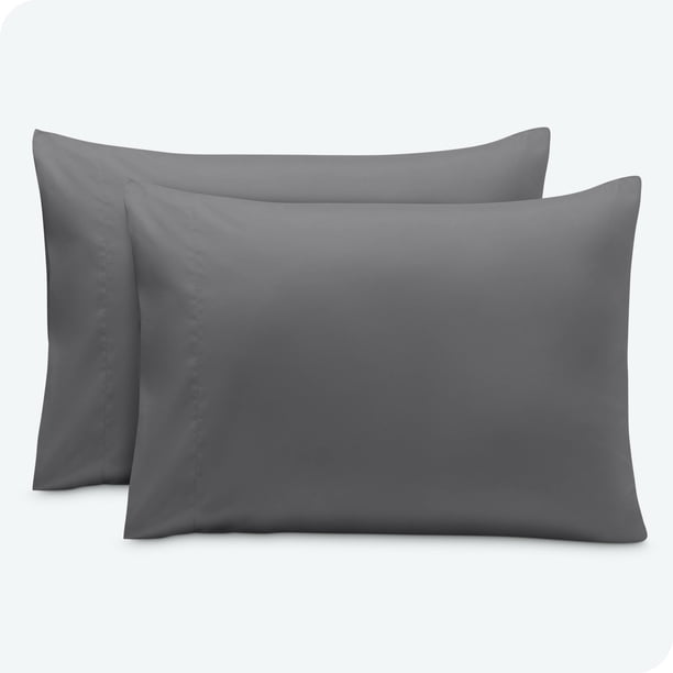 Juego de Fundas de Almohada Bare Home Premium 1800 Cierre Tipo Sobre Ultra Suave Tamaño King 20 x 40 Gris 2 Unidades