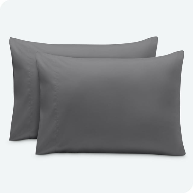 Bare Home Pillowcase Set - Envelope Closure - Premium 1800 Collection - Double Brushed - Ultra Soft - Queen Size, Gray, 2 Count