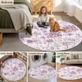 thumbnail image 5 of Round Rugs 4Ft, Pink Botanical Round Area Rug Washable Indoor Throw Carpet, Watercolor Spring Floral Summer Soft Non Slip Circle Rug for Kitchen Nursery Room Home Decor Aesthetic, 5 of 8