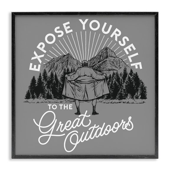 Stupell Industries Eclectic Expose Yourself Funny Black Framed Giclee Art, 12 x 12, by Jedco Brands Inc.