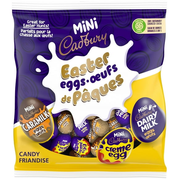 Cadbury, Assorted Mini Chocolate Easter Eggs Candy, Individually Wrapped, Prepared in Canada, 381 g