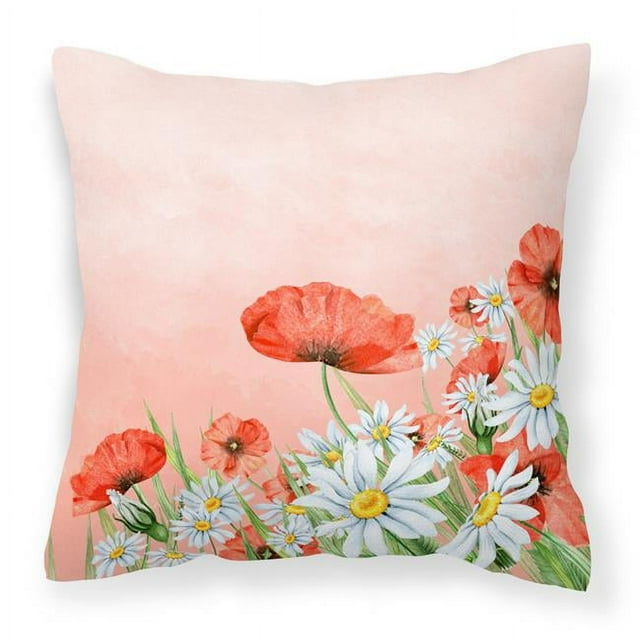 Carolines Treasures BB7448PW1414 Poppies & Chamomiles Fabric Decorative Pillow