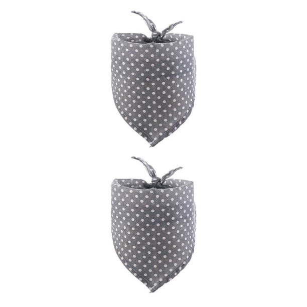 Greeniant Bufanda de baba para mascotas, suave, punteada, cálida, adorable, reutilizable, lavable, Triangular, decoración de toalla para cuello de Gris 2piezas Greeniant CBP281024
