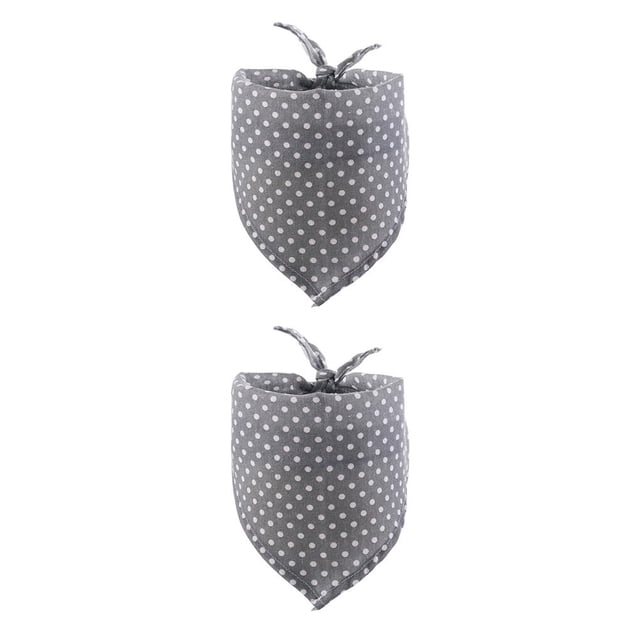 Greeniant Bufanda de baba para mascotas, suave, punteada, cálida, adorable, reutilizable, lavable, Triangular, decoración de toalla para cuello de Gris 2piezas Greeniant CBP281024