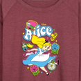 thumbnail image 3 of Disney - Alice in Wonderland - Alice Stickers - Women's Lightweight French Terry Long Sleeve Shirt, 3 of 5