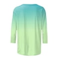thumbnail image 5 of TSADFHJI Hauts Peplum pour Femmes Noël Femmes Manches 3/4 Haut Été Décontracté Polyvalent Simple Imprimé Chemise Col Rond Poche Chemise Décontractée m Bleu Clair, 5 of 5