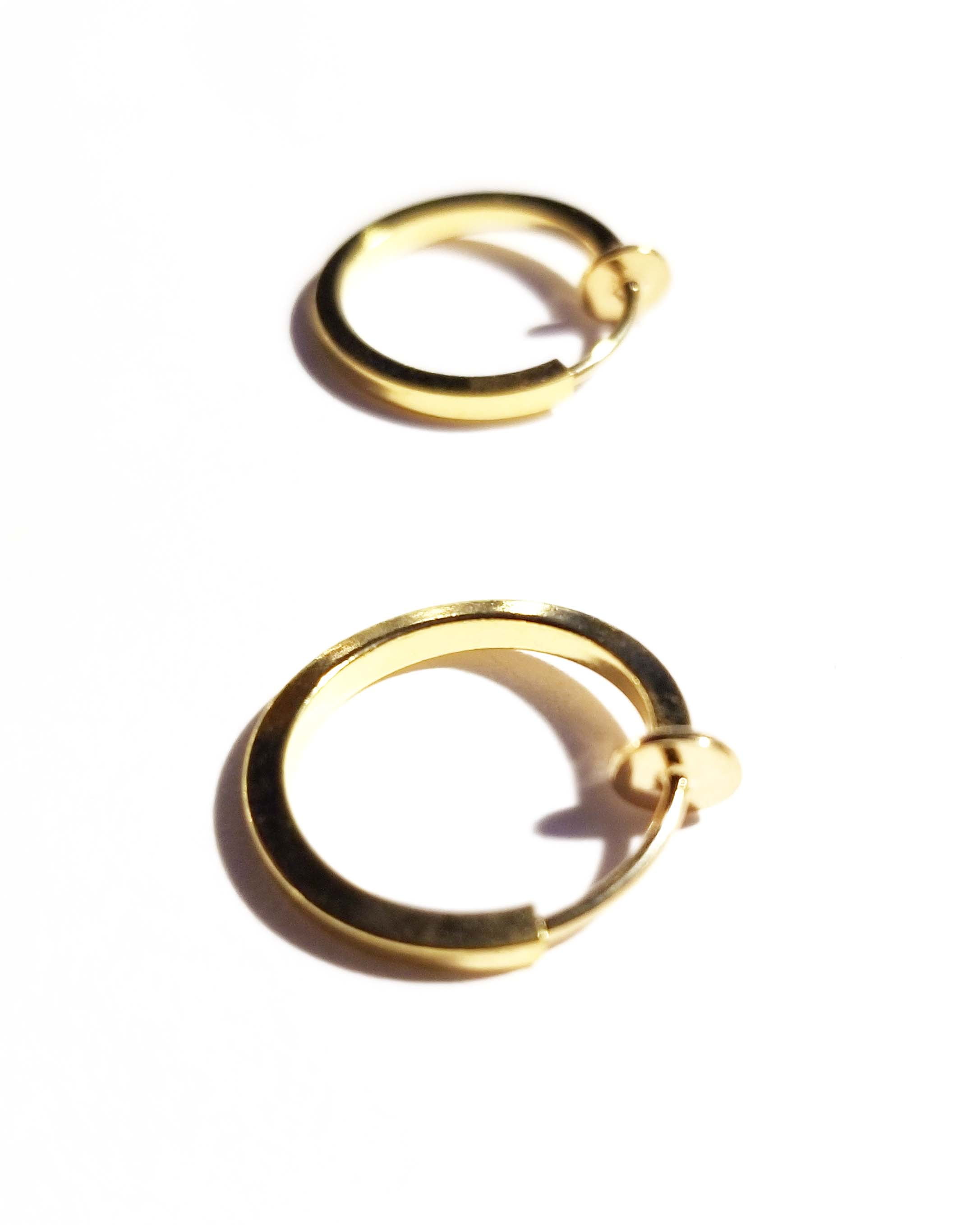 1.25" silver triple hoop clip on earrings non pierced 