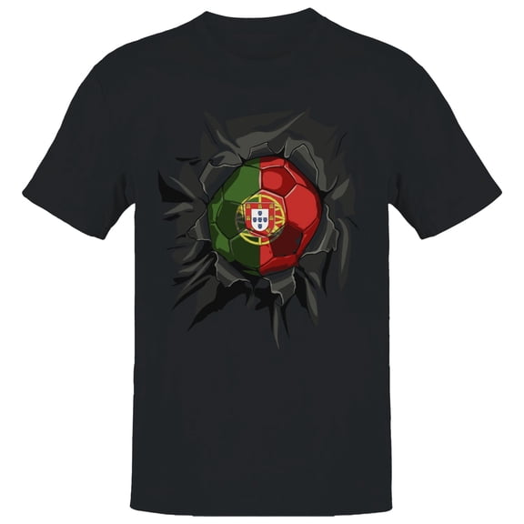 Portugal Soccer Crest Men's Black T-shirt