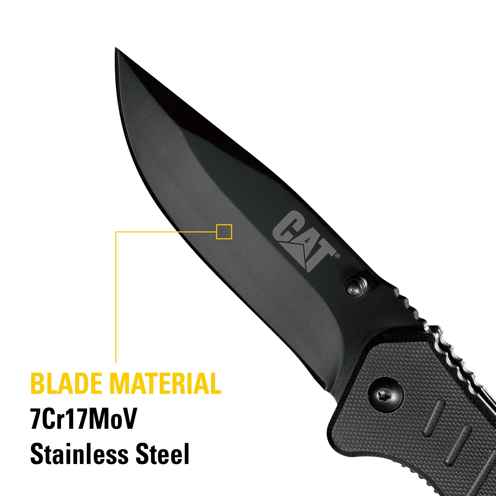 Cat 8" Drop Point Folding Knife 3-1/4" Stainless Steel Blade - 980012
