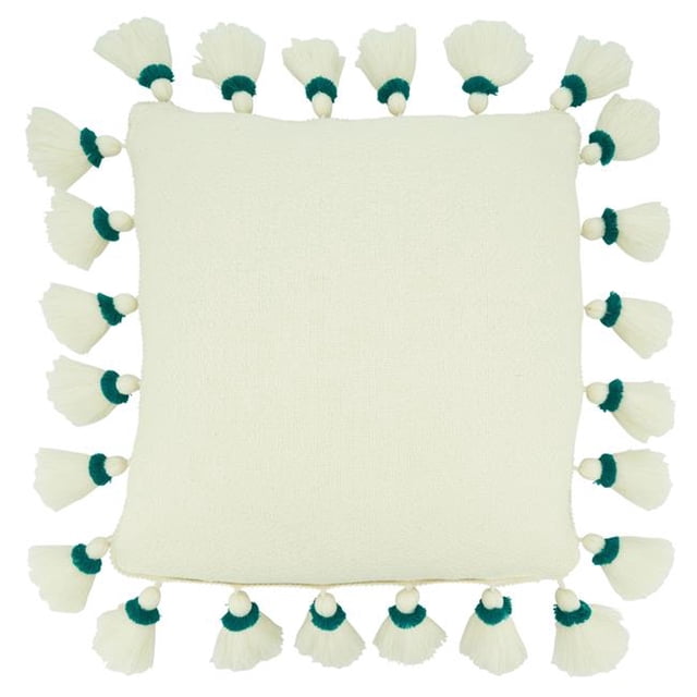 Saro Lifestyle 3530.TE18SP 18 in. Tassel Design Throw Pillow with Poly Filling