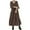 Brown, variant on Wyobmus Short Sleeves Maxi Dress for Women A Line Summer Dress Puff Sleeve V-Neck Casual Loose Layering Shirt Dress Olive Green