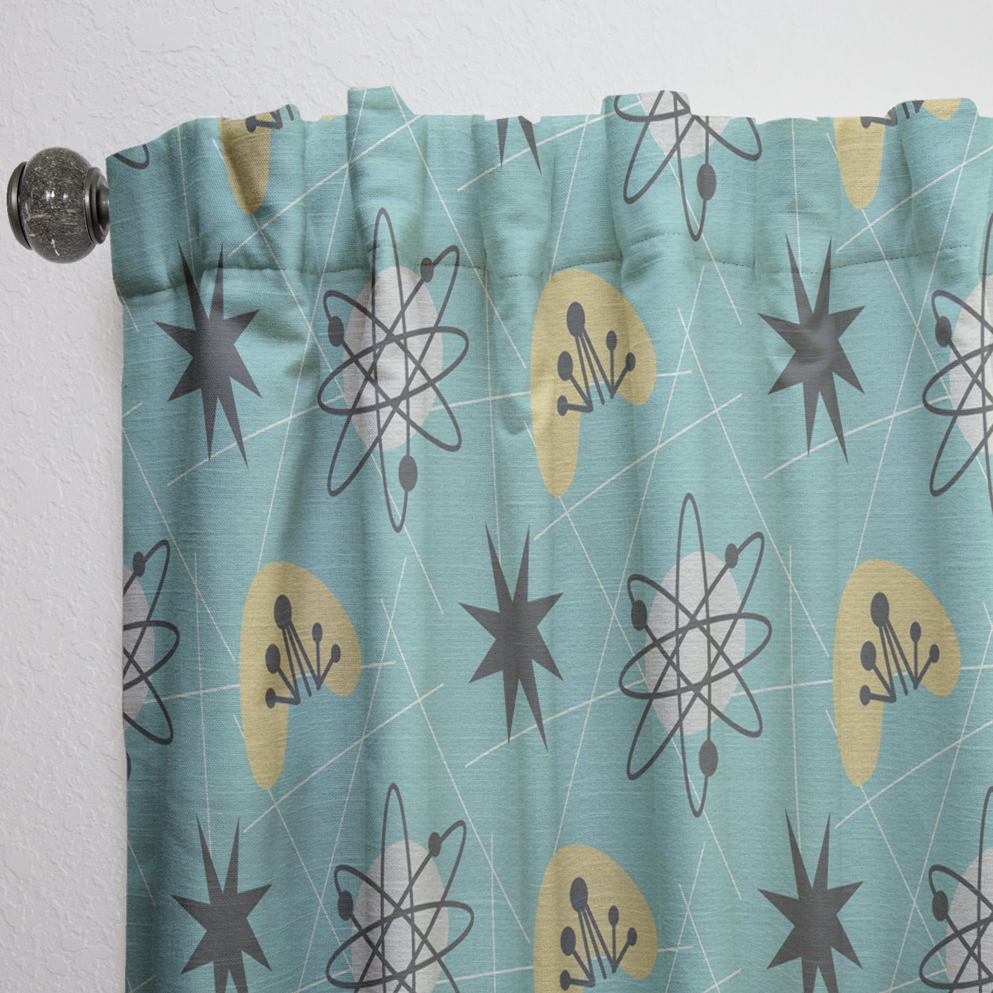 Designart '1950 Retro Pattern Shapes I' Mid-Century Modern Curtain Panel